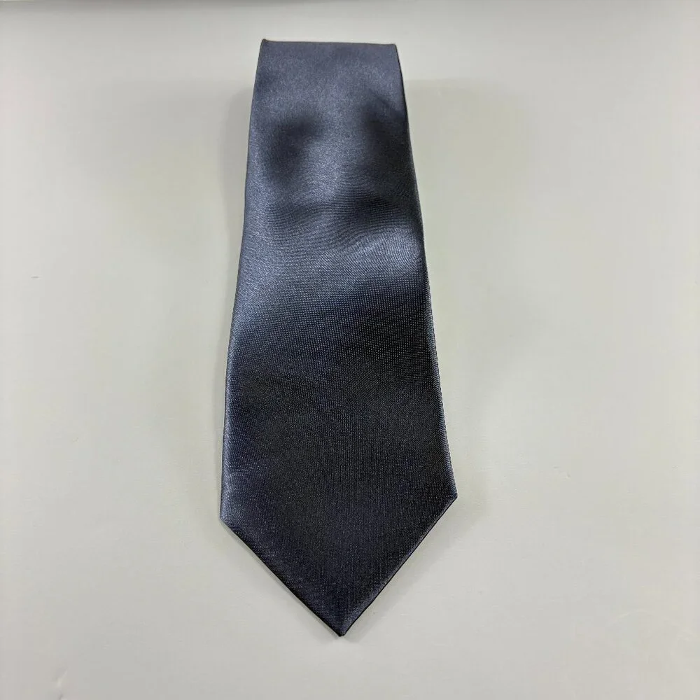 Moda di Raza Dark Navy Blue Solid Men's Tie 3 1/2" x 59" - Picture 1 of 3